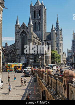 Saint Nicholas Church Gent, Belgien - 21.08.2015: 13. Jahrhundert St.-Nikolaus-Kirche ist eine der ältesten Sehenswürdigkeiten in Gent Stockfoto