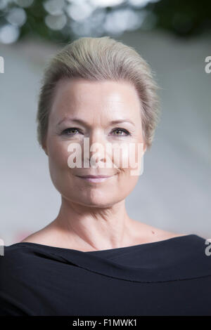 Helle Helle, der preisgekrönten dänischen Schriftsteller, an das Edinburgh International Book Festival 2015. Edinburgh, Schottland. Stockfoto