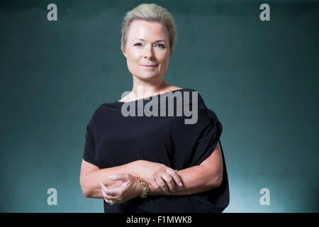 Helle Helle, der preisgekrönten dänischen Schriftsteller, an das Edinburgh International Book Festival 2015. Edinburgh, Schottland. Stockfoto