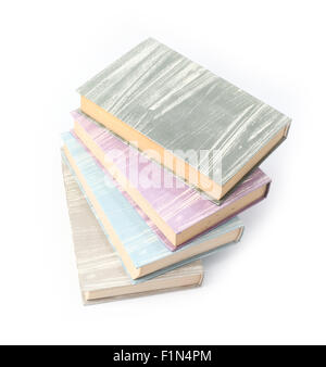Bücher auf weißem Hintergrund Stockfoto