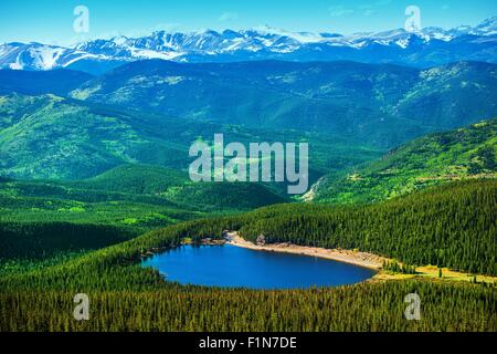 Colorado Echo Lake and Mountains Landscape Panorama. Stockfoto