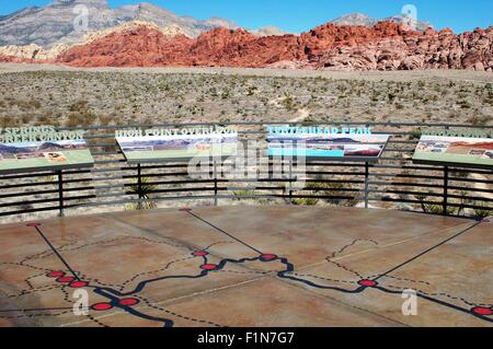 Red Rock Canyon National Conservation Area Visitor Center interpretativen Aussenanlage 2. September 2015 in der Nähe von Las Vegas, Nevada. Stockfoto