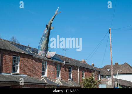 Headington Shark Skulptur, Oxford, Vereinigtes Königreich Stockfoto