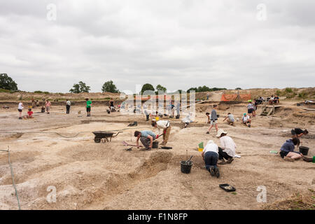 Römerstadt-Life-Projekt: eine archäologische Ausgrabungsstätte bei geht, Berkshire, England, GB, UK. Stockfoto