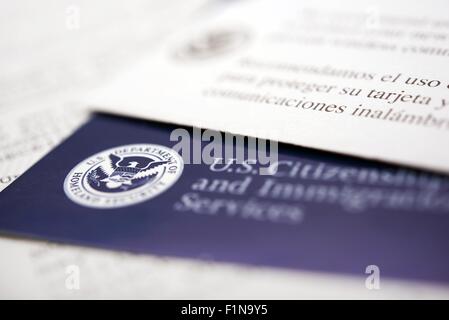 USA Einwanderung Dokumente. US Department of Homeland Security. Willkommensbrief. Stockfoto