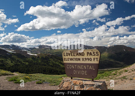 Keystone, Colorado - Loveland Pass auf die kontinentale Wasserscheide in den Rocky Mountains. Stockfoto