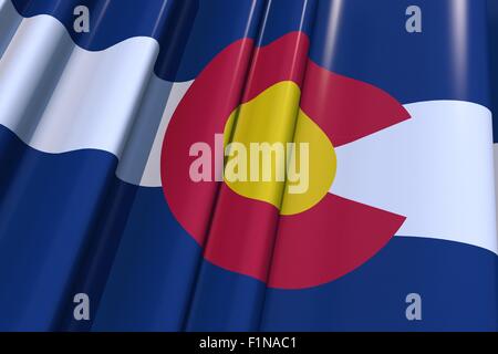 US-Bundesstaat Colorado 3D Flagge Illustration. USA-Colorado-Flagge-Grafik. Stockfoto