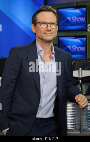 Toronto, Kanada. 4. September 2015. Schauspieler Christian Slater erscheint auf Global TV The Morning Show in Toronto. Bildnachweis: EXImages/Alamy Live-Nachrichten Stockfoto