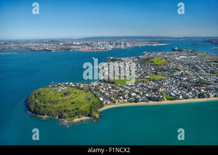 North Head, Devonport, Auckland, Nordinsel, Neuseeland - Antenne Stockfoto
