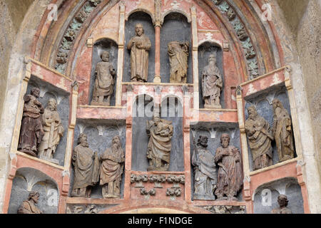 Südportal von der St.-Markus-Kirche in Zagreb, Kroatien am 21. Februar 2015 Stockfoto