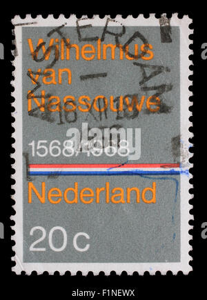 Gedruckt in den Niederlanden ausgestellt für den 400. Jahrestag der niederländischen Nationalhymne Stempel zeigt Wilhelmus van Nassouwe Stockfoto