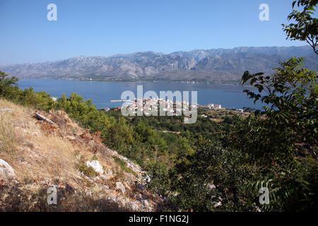 Vinjerac, einer kleinen Küstenstadt an der Adria in Kroatien Stockfoto