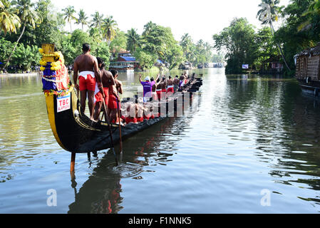 Nehru Trophäe Schlange Regatta während Onam Feier in Alleppey, Alappuzha, Kerala Stockfoto