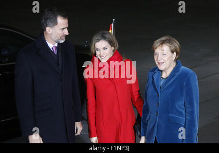 König Felipe VI, Koenigin Letizia von Spanien, BKin Angela Merkel - Treffen der dt. Bundeskanzlerin Mit Dem Spanischen Koenigsp Stockfoto