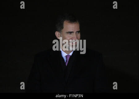 1. Dezember 2014 - BERLIN: Spanische König Felipe VI vor einem Treffen mit der Kanzlerin in der Chanclery in Berlin. Stockfoto