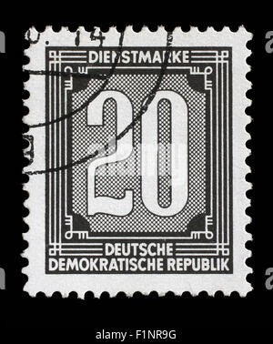 Gedruckt in DDR Stempel zeigt numerische Wert ca. 1956. Stockfoto