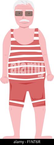 Retro-Greis Badeanzug cartoon Stock Vektor