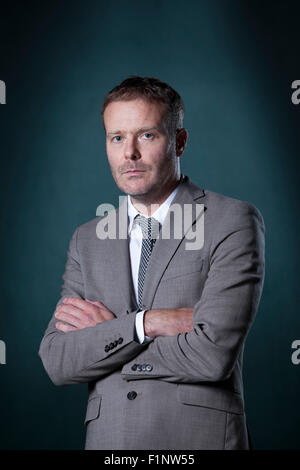 Tom McCarthy, britische Schriftstellerin und Schriftsteller Mann Booker Prize nominiert, an das Edinburgh International Book Festival 2015. Edinburgh. 30. August 2015 Stockfoto