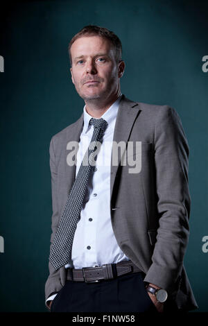 Tom McCarthy, britische Schriftstellerin und Schriftsteller Mann Booker Prize nominiert, an das Edinburgh International Book Festival 2015. Edinburgh. 30. August 2015 Stockfoto