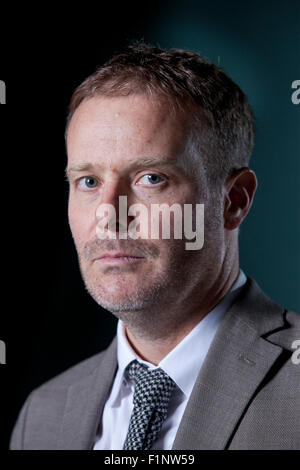 Tom McCarthy, britische Schriftstellerin und Schriftsteller Mann Booker Prize nominiert, an das Edinburgh International Book Festival 2015. Edinburgh. 30. August 2015 Stockfoto