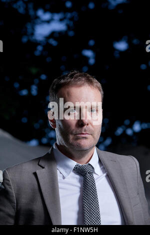 Tom McCarthy, britische Schriftstellerin und Schriftsteller Mann Booker Prize nominiert, an das Edinburgh International Book Festival 2015. Edinburgh. 30. August 2015 Stockfoto