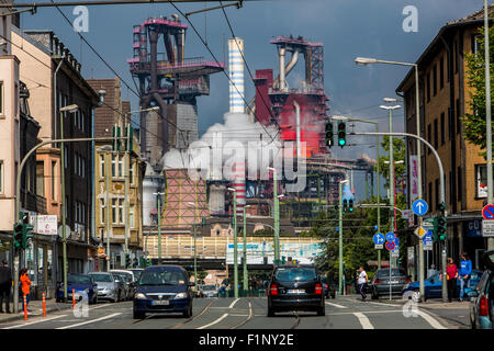 Stahlwerk in Duisburg, ThyssenKrupp Steel, Hochöfen, 8 und 9, Friedrich-Ebert-Straße in Duisburg Beeck, Stockfoto