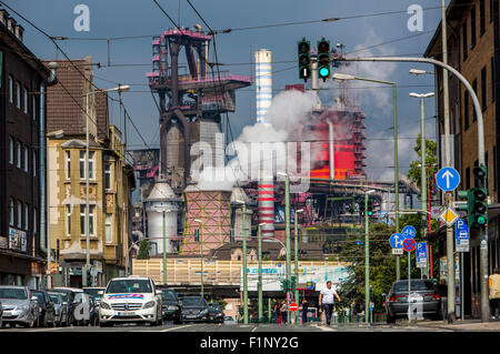 Stahlwerk in Duisburg, ThyssenKrupp Steel, Hochöfen, 8 und 9, Friedrich-Ebert-Straße in Duisburg Beeck, Stockfoto