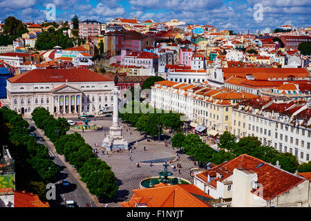 Portugal, Lissabon, Rossio Platz oder Dom Pedro IV Quadrat Stockfoto