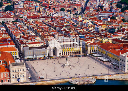 Portugal, Lissabon, Praça Comercio oder Commerce Square. Es ist auch bekannt als Terreiro Do Paco oder Schlossplatz nach der Royal Stockfoto