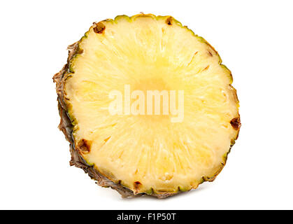 Ananas-Frucht-Closeup isoliert auf weiss Stockfoto