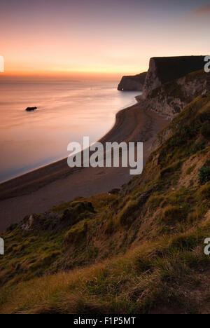 Fledermäuse-Kopf auf Dorset Jurassic Coast in der Nähe von Durdle Door, England, UK. Stockfoto