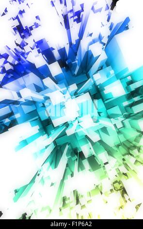 Abstrakte bunte Blöcke - Light-Version. Vertikale Darstellung. 3D Render. Stockfoto