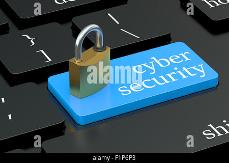 Cyber Security-Konzept auf die Schaltfläche "Tastatur" Stockfoto