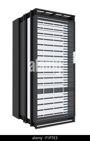 Server-Rack-Tower Isolated on White. Stockfoto