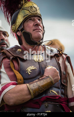 Hadrian Wall Live! -Die großen römischen Soldaten-Veranstaltung.  Birdoswald, Cumbria, 5. September 2015. Stockfoto