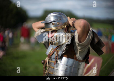 Hadrian Wall Live! -Die großen römischen Soldaten-Veranstaltung.  Birdoswald, Cumbria, 5. September 2015. Stockfoto