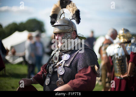 Hadrian Wall Live! -Die großen römischen Soldaten-Veranstaltung.  Birdoswald, Cumbria, 5. September 2015. Stockfoto