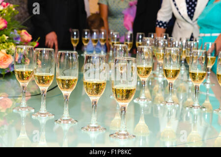 Champagner im Glas Stockfoto