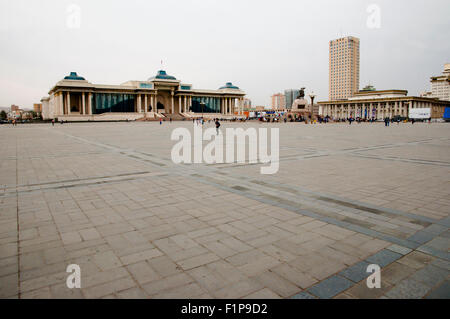 Ulaanbaatar-Hauptplatz - Mongolei Stockfoto