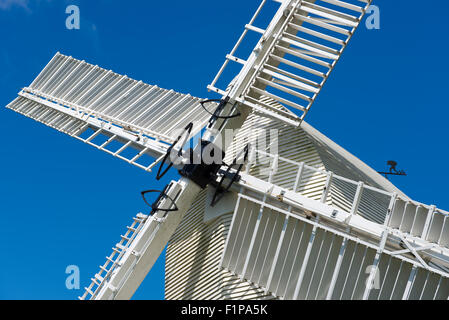 Die Segel (Sweeps) Oldland-Mühle in der Nähe des Dorfes Keymer in West Sussex, UK Stockfoto