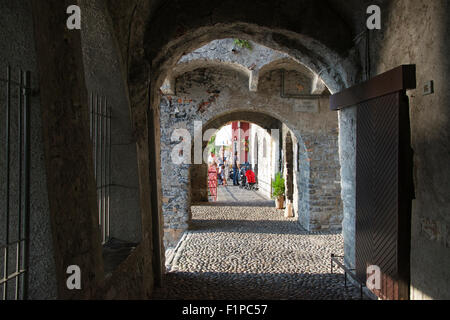 Mittelalterliche Altstadt Varenna See Como Lombardei Italien Stockfoto