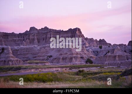 Sonnenuntergang in den Badlands National Park. Späten Frühjahr in den Badlands. Natur Foto-Sammlung. Stockfoto