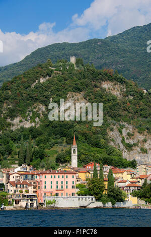 Varenna und Vezio Castle Lake Como Lombardei Italien Stockfoto