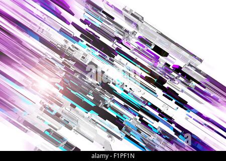 Moderne abstrakte Hintergrunddesign. 3D glasig bunte Blöcke und leichte Flare. Cooles scharfes Design. Stockfoto