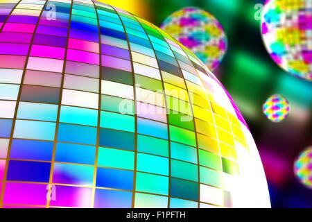 Disco-Kugel. Bunte Disco-Kugeln Illustration. Ideal für Disco Party Thema. Stockfoto