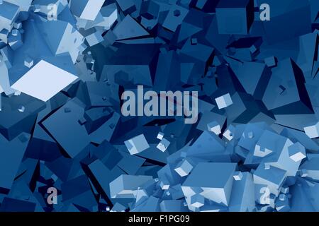Chaotische Würfel abstrakten Hintergrund Illustration. Stockfoto