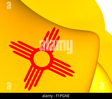 Flagge von New Mexico, USA. Hautnah. Stockfoto