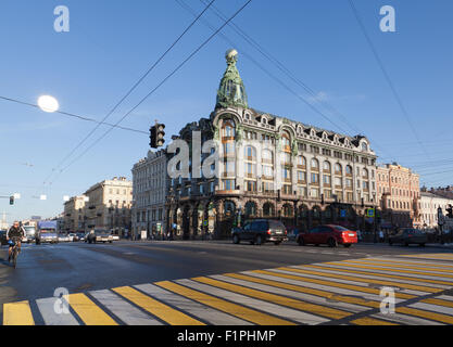 Singer-Haus, Newski-Prospekt, St. Petersburg, Russland. Stockfoto