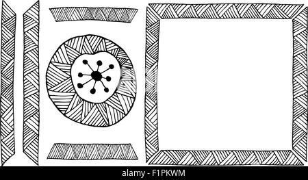 Ethnische afrikanische Handarbeit Ornament Element Vektor-illustration Stock Vektor