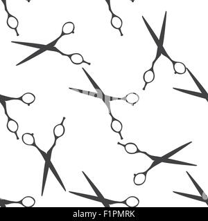 Nahtlose Muster mit einer Schere Vektor-Illustration auf weißem Hintergrund Stock Vektor
